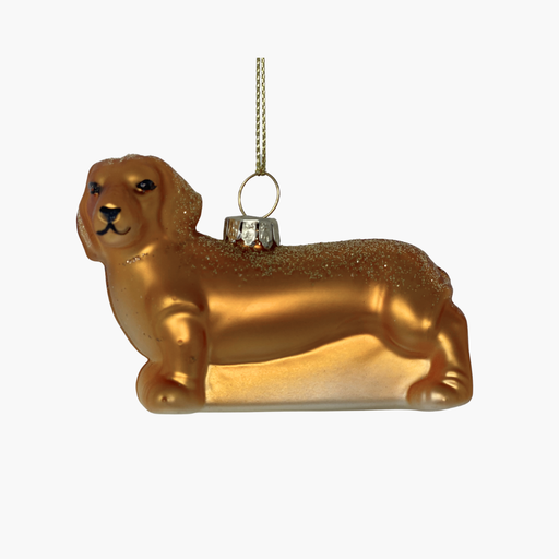 GLASFIGUR DACKEL braun/gold