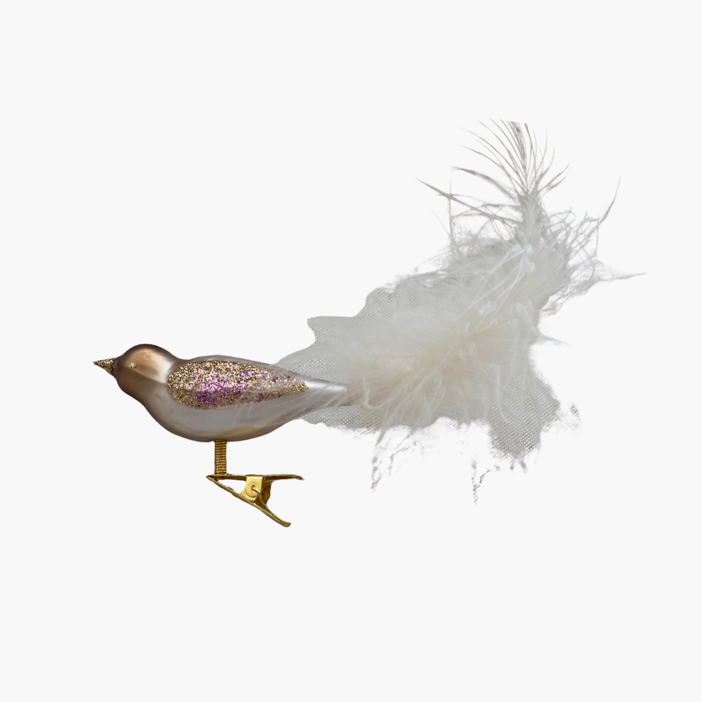 GLASFIGUR VOGEL latte/gold