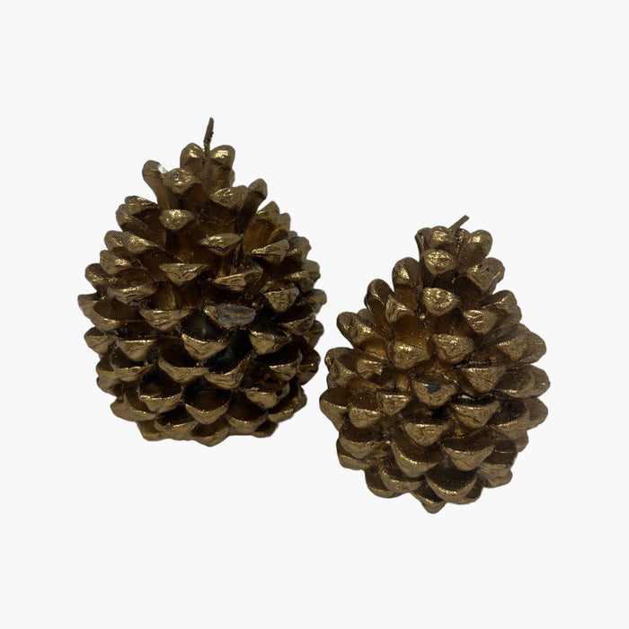 PINE CONE Formkerze bronze