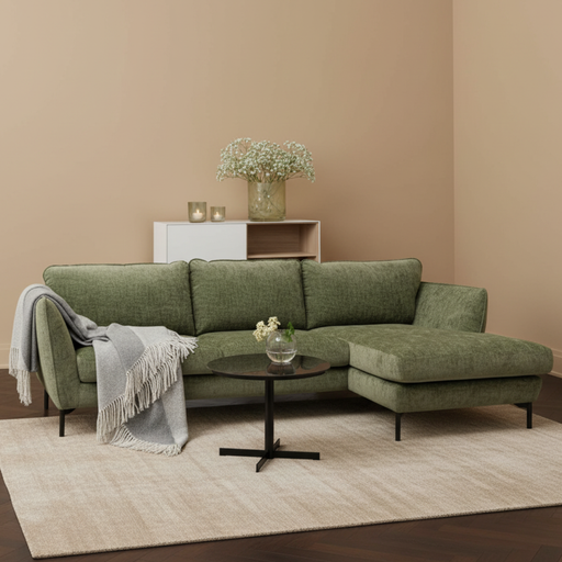 RIO 2er Sofa mit Récamiere salbei