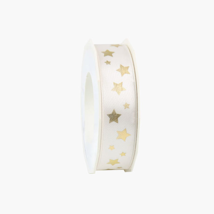 BAND  STARLETT ivory/gold 25mm x 5m