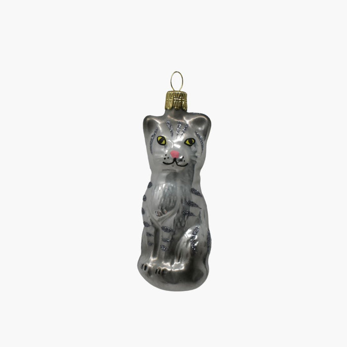 GLASFIGUR KATZE grau