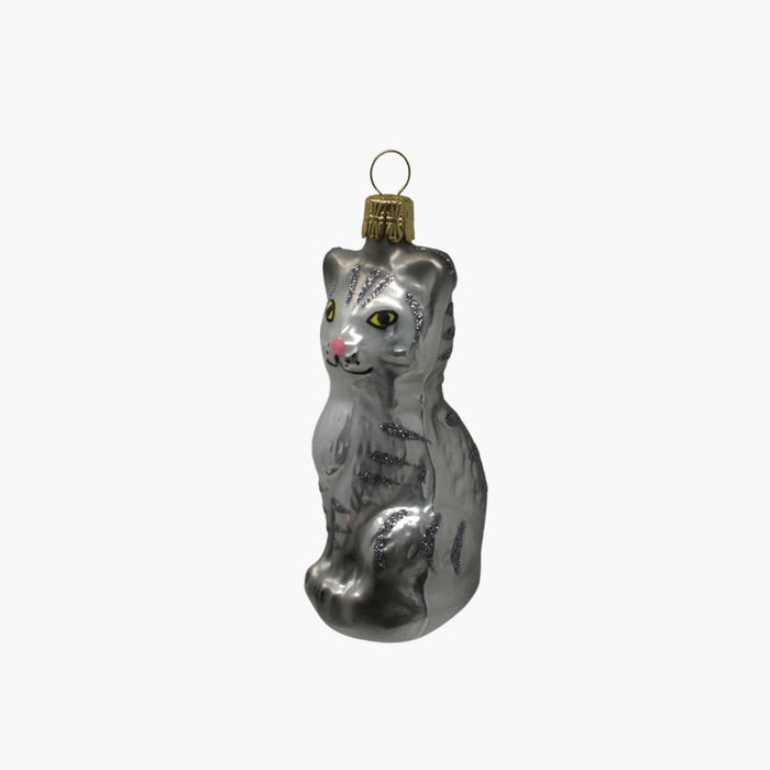 GLASFIGUR KATZE grau