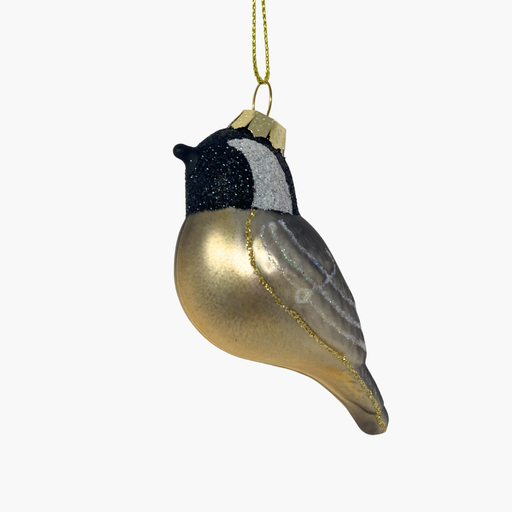 GLASFIGUR VOGEL Meise grau