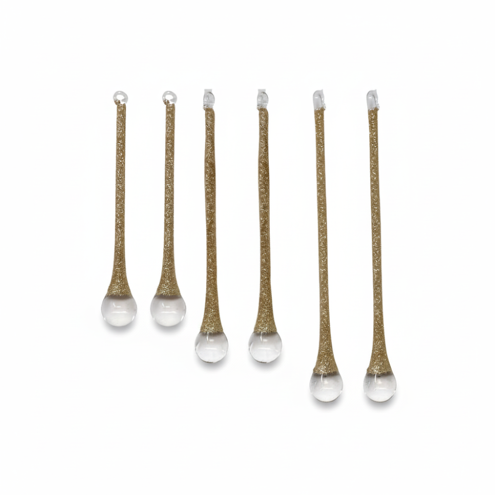 EISZAPFEN HÄNGER klar/gold begl. 6er