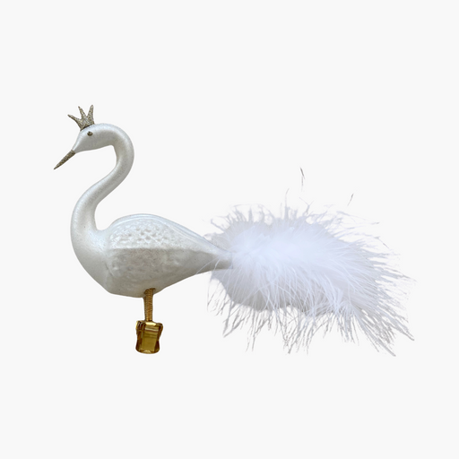 GLASFIGUR SCHWAN weiß effekt