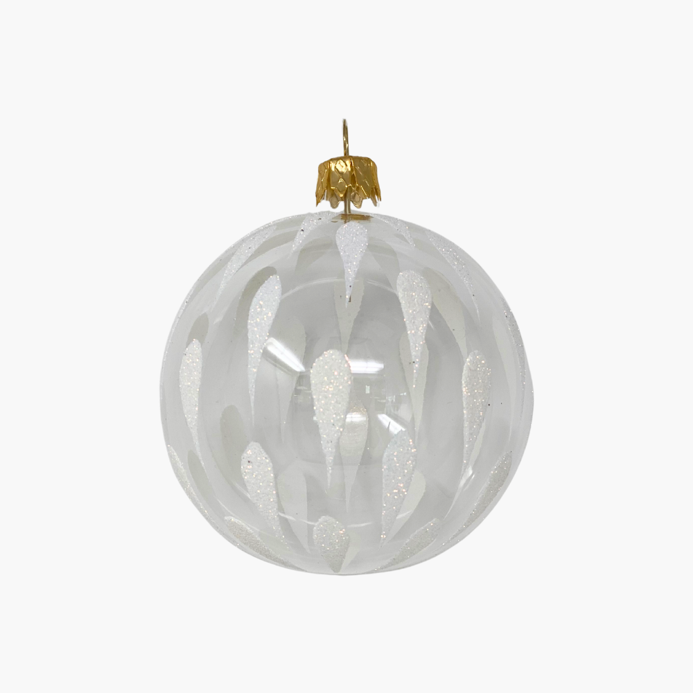 KUGEL GLITTERTROPFEN klar/weiß