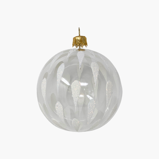 KUGEL GLITTERTROPFEN klar/weiß