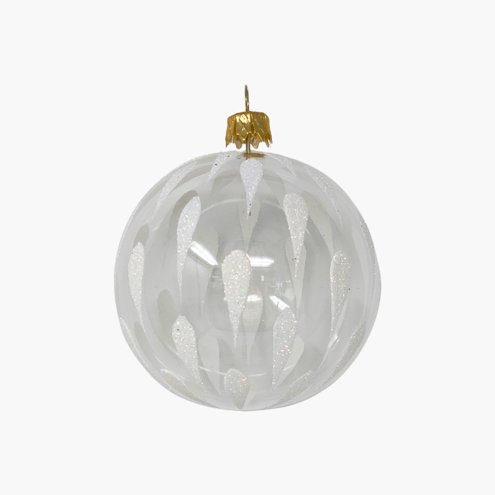 KUGEL GLITTERTROPFEN klar/weiß