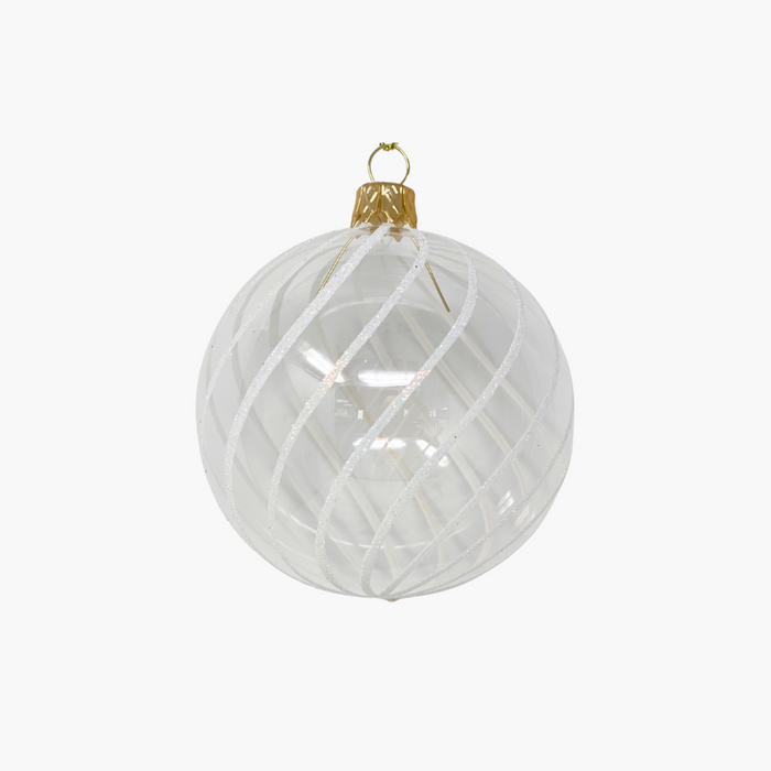 KUGEL GEZWIRBELT klar/weiß