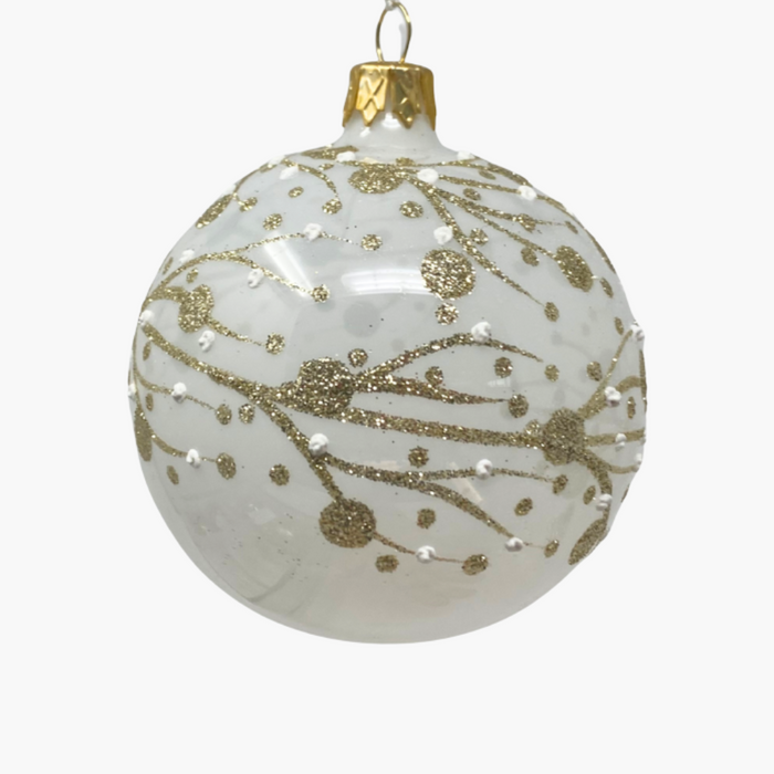 KUGEL ZWEIGE  weiß/gold