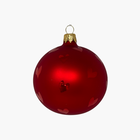 KUGEL HERZE rot matt