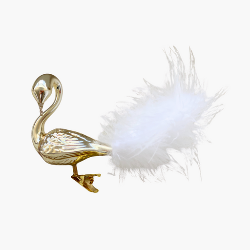 GLASFIGUR SCHWAN gold/weiß