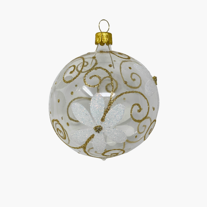 KUGEL EISBLUME klar/gold