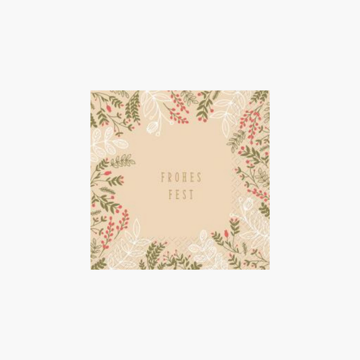 JARA Serviette natur/rot 33x33cm /20Stk.