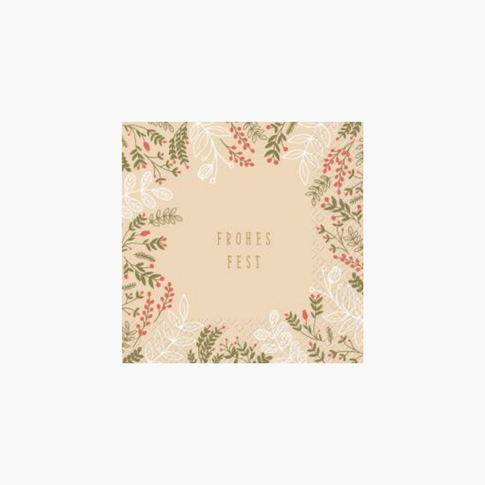 JARA Serviette natur/rot 33x33cm /20Stk.