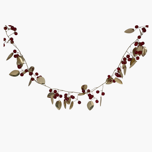 GIRLANDE BERRY gold/rot 180cm