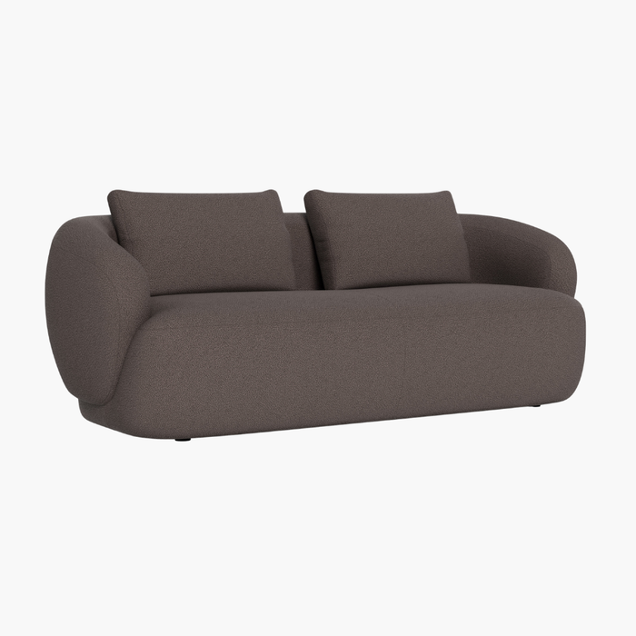 ROYA 3er Sofa braun Bouclé