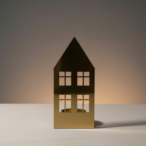 HOUSE Teelichthalter gold