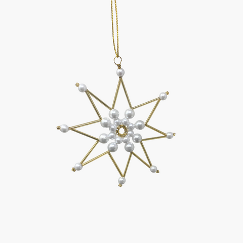PEARL STERN Hänger weiß/gold