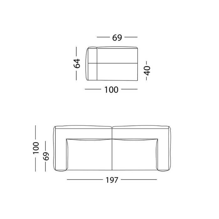 AVIO 3er Sofa light grey