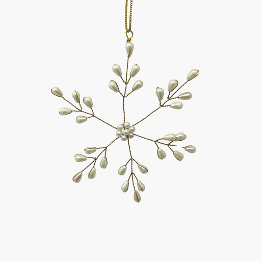 PEARL SNOWFLAKE Hänger weiß/gold