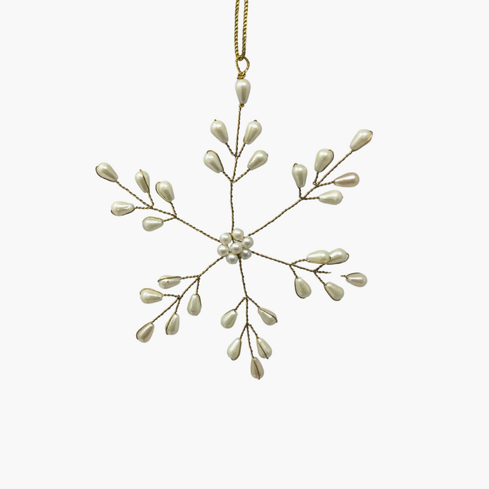 PEARL SNOWFLAKE Hänger weiß/gold