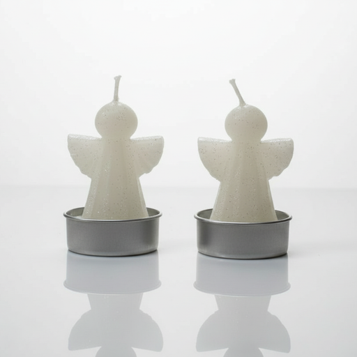 ANGEL II Teelicht weiß 2er