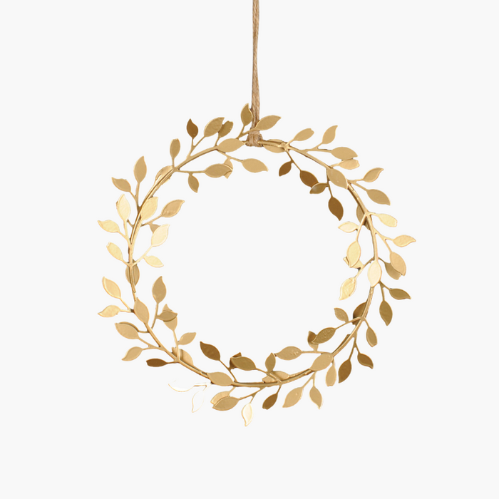 DEKOKRANZ Metall Blätter gold Ø20cm