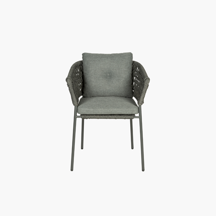 FILTON Armlehnstuhl mit Kissen grau
