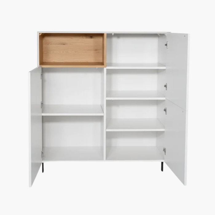 TOSCA II Highboard weiß/Eiche hell