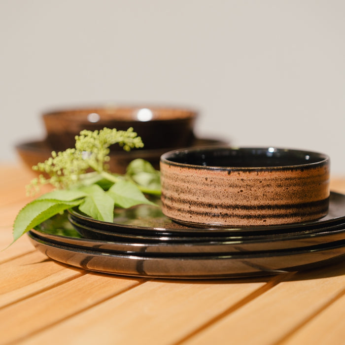 BEJA DUNKELBRAUN Dessertteller 4er Set