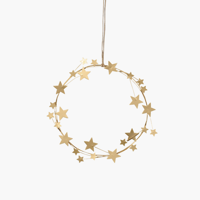 DEKOKRANZ Metall Sterne gold Ø20cm