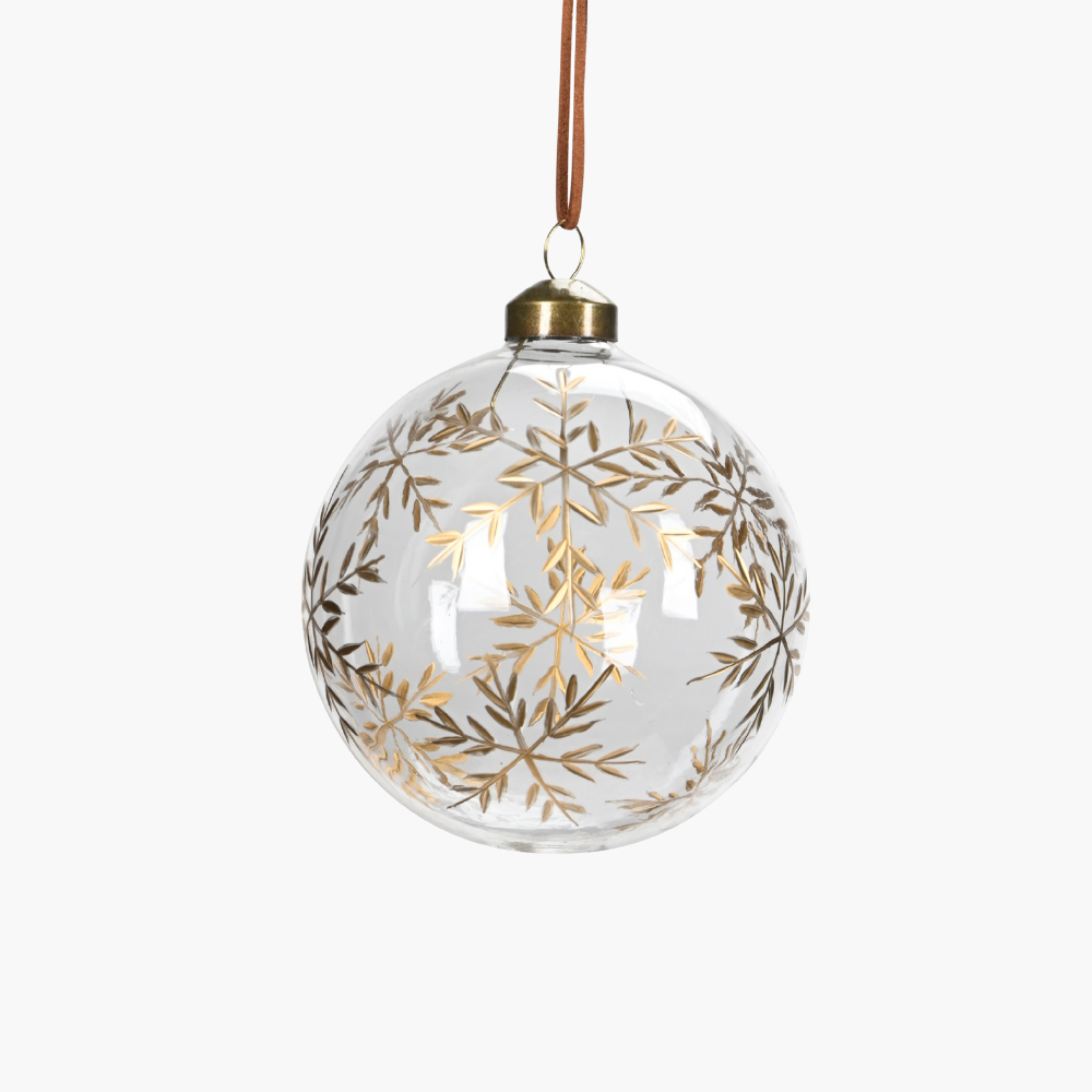 KUGEL SCHNEEFLOCKEN klar gold