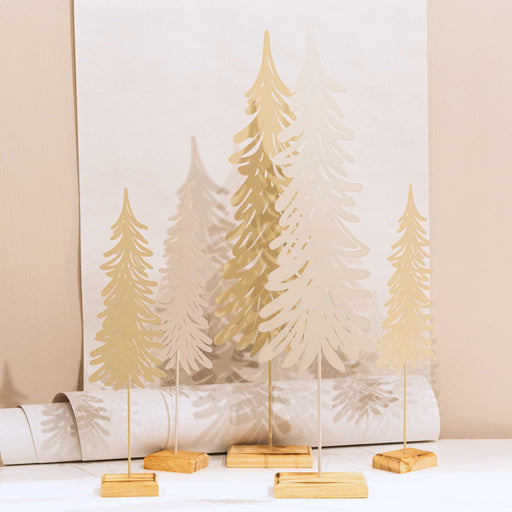 DEKOBAUM Metall  weiß oder  creme L assortiert 2 / Preis per Stück