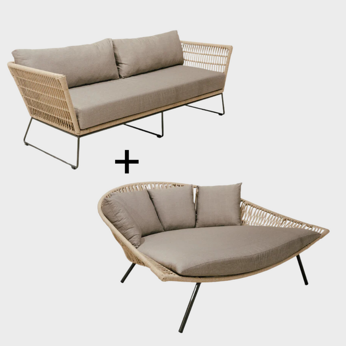 AVA III Outdoorsofa 3er + AVA Daybed