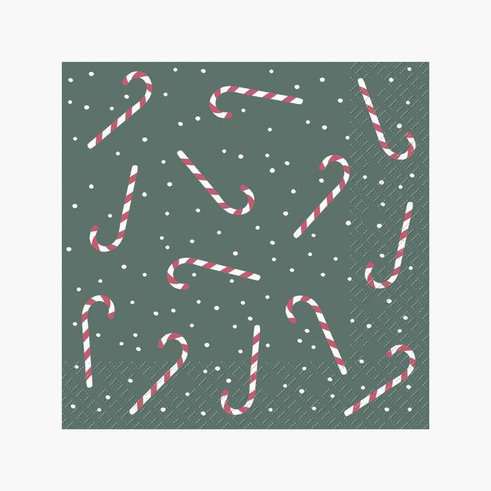 CANDICE Serviette grün/rot 20Stk.