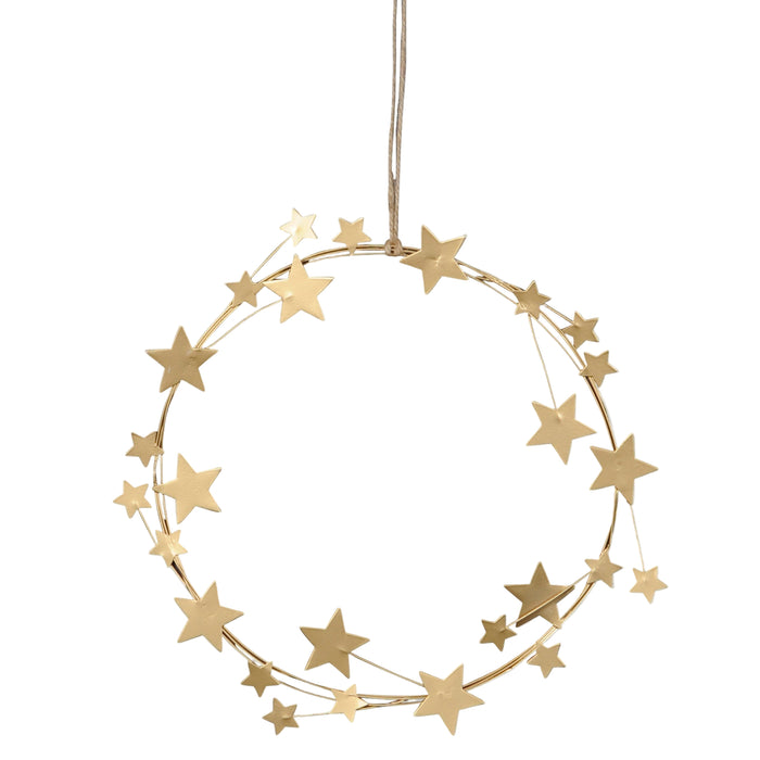 DEKOKRANZ Metall Sterne gold