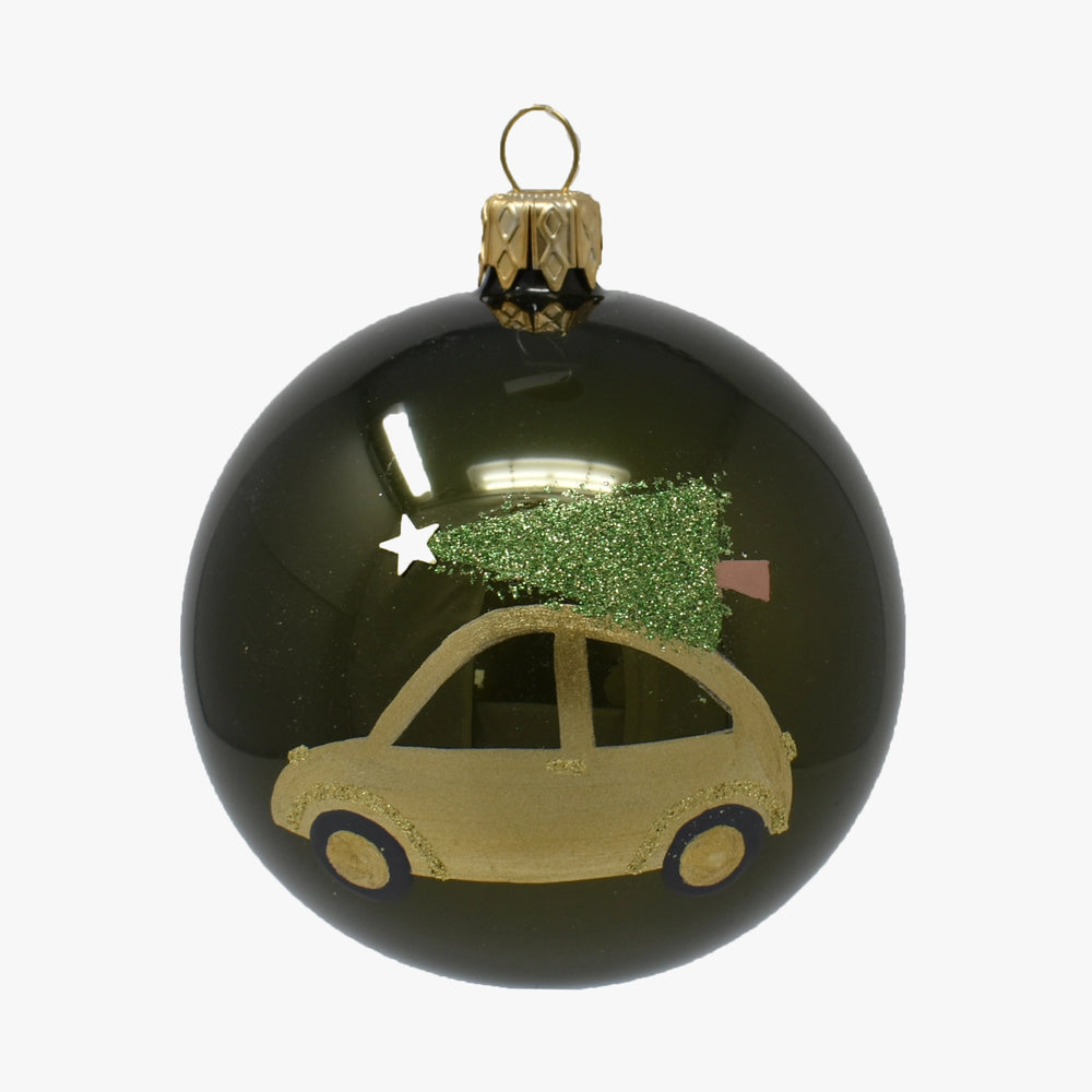 KUGEL AUTO mit Baum tannengrün