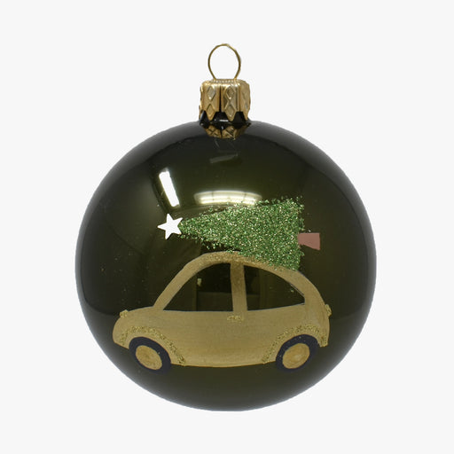 KUGEL AUTO mit Baum tannengrün