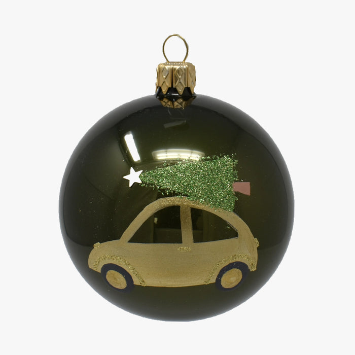 KUGEL AUTO mit Baum tannengrün