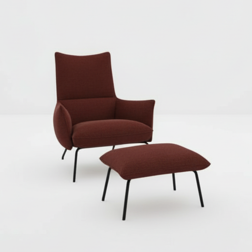 ENZO Sessel / Hocker weinrot