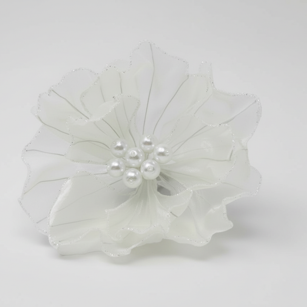 BLÜTE auf Clip mit Perlen ivory