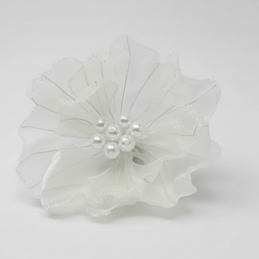 BLÜTE auf Clip mit Perlen ivory