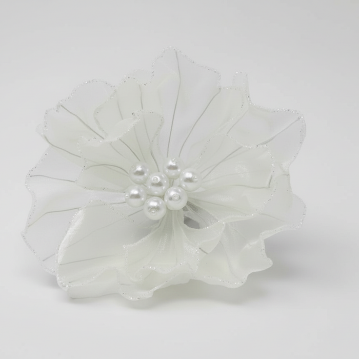 BLÜTE auf Clip mit Perlen ivory