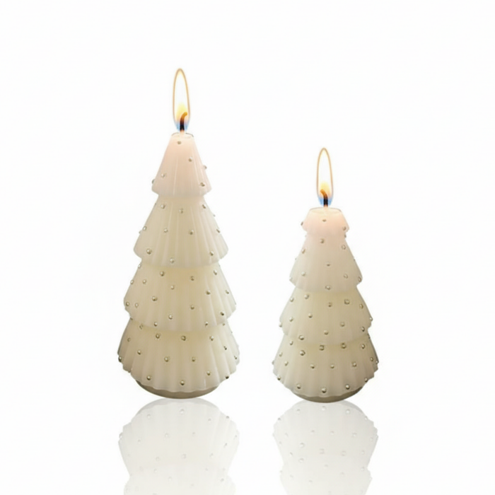 ARVORO Formkerze Baum creme/gold