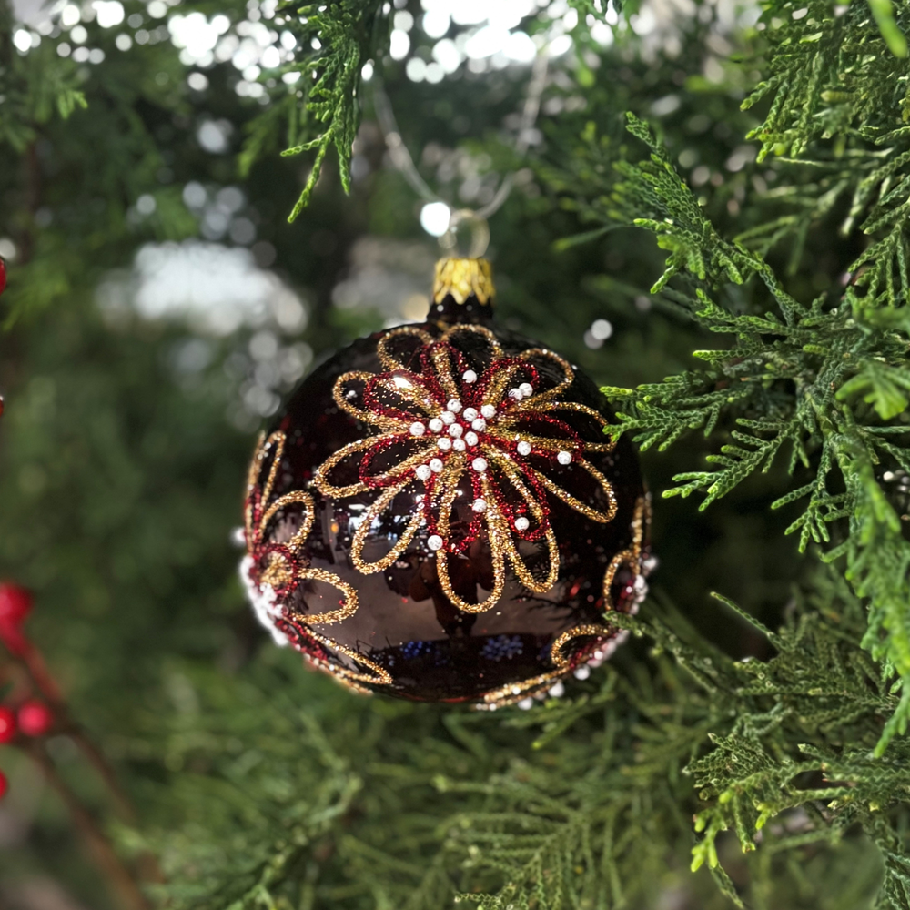 KUGEL BLUME bordeaux transparent