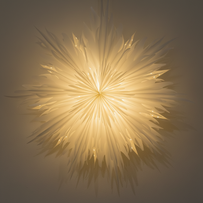 PAPIERSTERN FLOCKE II weiß transluzent