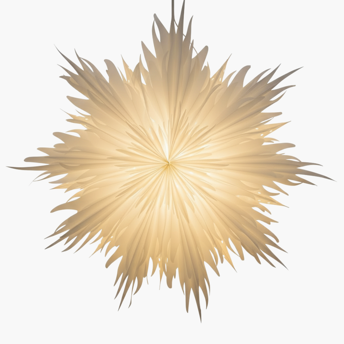 PAPIERSTERN FLOCKE II weiß transluzent