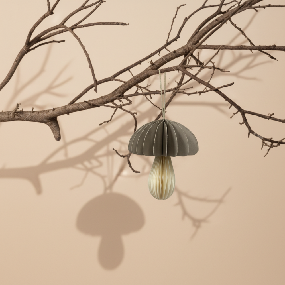 FALTORNAMENT PILZ taupe H8cm